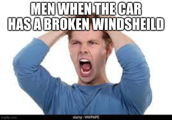 man and car | MEN WHEN THE CAR HAS A BROKEN WINDSHEILD | image tagged in none | made w/ Imgflip meme maker