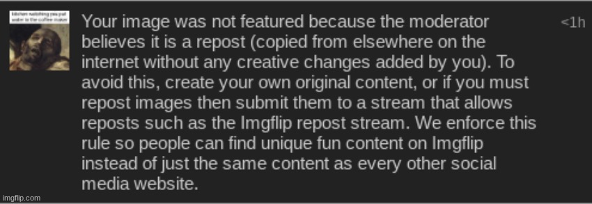 they think i reposted, but when iceu actually dose repost, they dont take his down | made w/ Imgflip meme maker