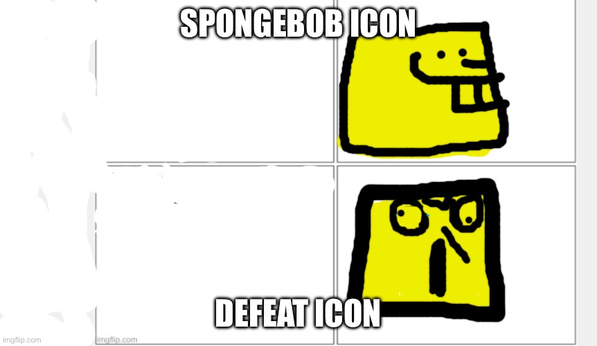 SpongeBob’s icons | SPONGEBOB ICON; DEFEAT ICON | image tagged in fnf health icons | made w/ Imgflip meme maker