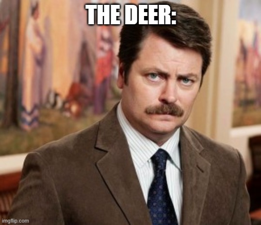 Ron Swanson Meme | THE DEER: | image tagged in memes,ron swanson | made w/ Imgflip meme maker