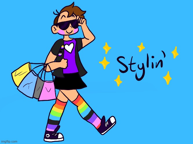 Felt confident so I drew my outfit | image tagged in lgbtq,socks,drawing,art | made w/ Imgflip meme maker