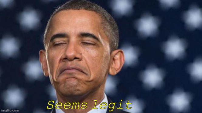 "Seems Legit" Obama | ????? ????? | image tagged in seems legit obama | made w/ Imgflip meme maker
