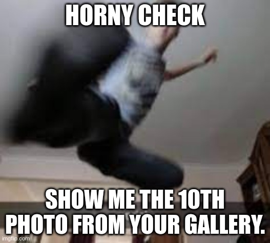. | HORNY CHECK; SHOW ME THE 10TH PHOTO FROM YOUR GALLERY. | made w/ Imgflip meme maker