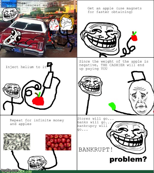 Bank, ba, ba-bankrupt! | image tagged in rage comics,troll physics | made w/ Imgflip meme maker