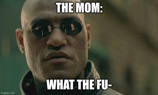 Matrix Morpheus Meme | THE MOM: WHAT THE FU- | image tagged in memes,matrix morpheus | made w/ Imgflip meme maker