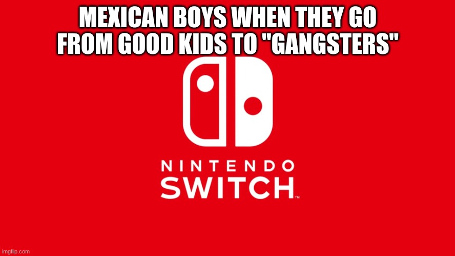 eDgArS | MEXICAN BOYS WHEN THEY GO FROM GOOD KIDS TO "GANGSTERS" | image tagged in nintendo switch | made w/ Imgflip meme maker