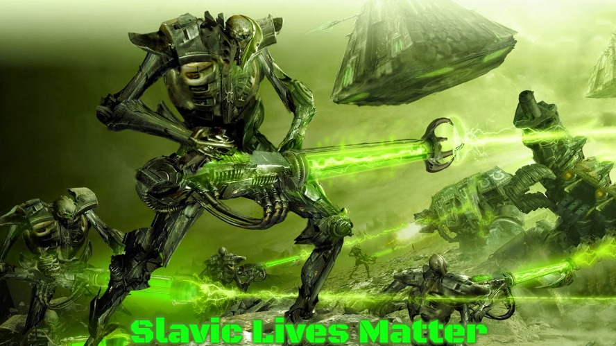 Necron soldier | Slavic Lives Matter | image tagged in necron soldier,russo-ukrainian war,slavic | made w/ Imgflip meme maker