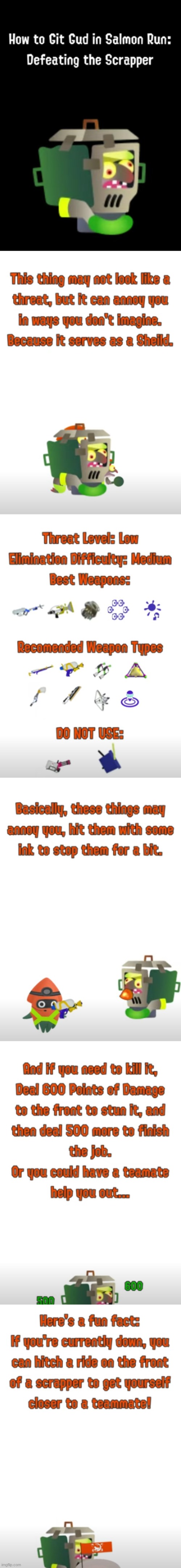 Killing the scrapper | image tagged in splatoon,internet guide,helpful,tips | made w/ Imgflip meme maker