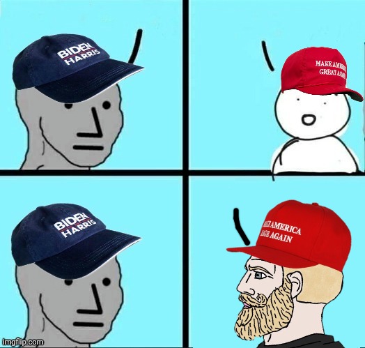 High Quality Npc democrat, I'm now Maga Blank Meme Template