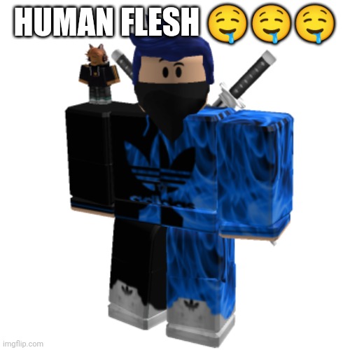 Zero Frost | HUMAN FLESH 🤤🤤🤤 | image tagged in zero frost | made w/ Imgflip meme maker