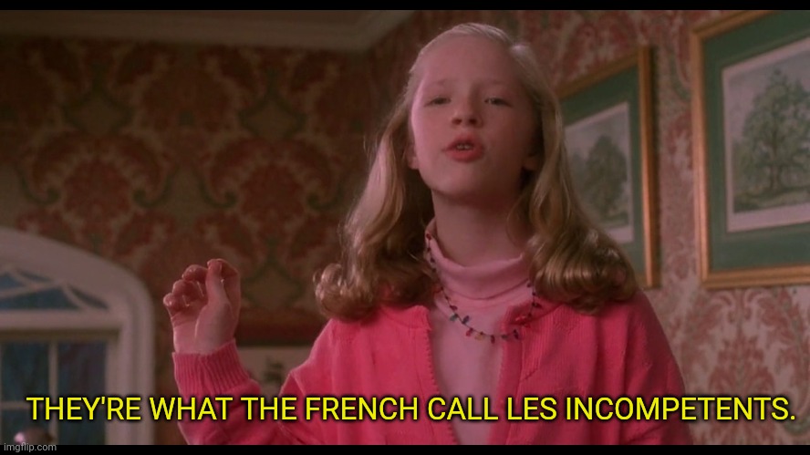 THEY'RE WHAT THE FRENCH CALL LES INCOMPETENTS. | made w/ Imgflip meme maker