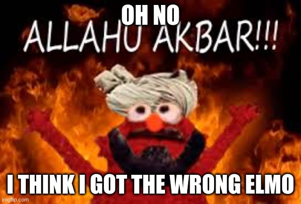 Arabic Elmo | OH NO; I THINK I GOT THE WRONG ELMO | image tagged in memes,funny,elmo | made w/ Imgflip meme maker