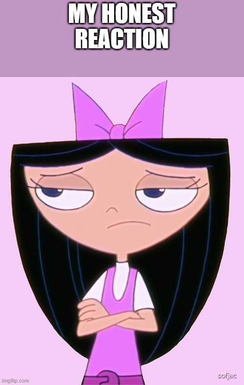 Isabella is not amused | MY HONEST REACTION | image tagged in isabella is not amused | made w/ Imgflip meme maker