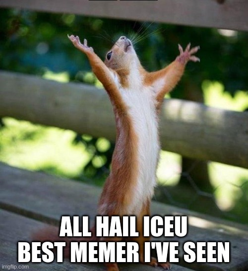 All Hail | ALL HAIL ICEU BEST MEMER I'VE SEEN | image tagged in all hail | made w/ Imgflip meme maker