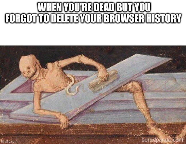 Insert Title | WHEN YOU'RE DEAD BUT YOU FORGOT TO DELETE YOUR BROWSER HISTORY | image tagged in tags,ha ha tags go brr,i diagnose you with dead | made w/ Imgflip meme maker