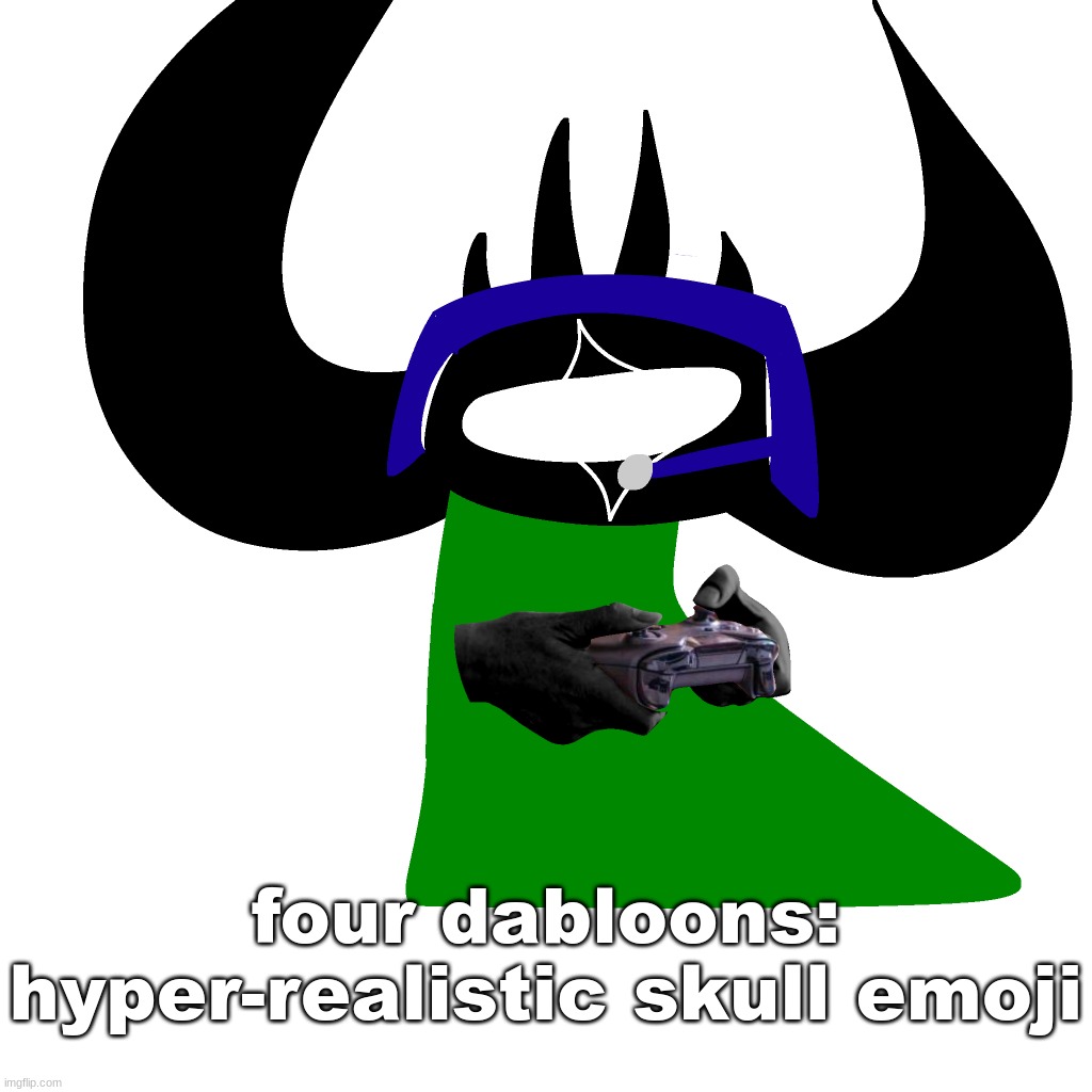 virian gaming | four dabloons: hyper-realistic skull emoji | image tagged in virian gaming | made w/ Imgflip meme maker