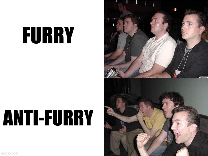 heheh | FURRY; ANTI-FURRY | image tagged in reaction guys | made w/ Imgflip meme maker
