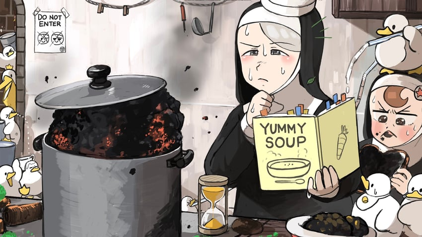 Nuns Cooking Blank Meme Template