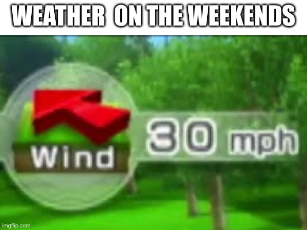 aint no way dude... | WEATHER  ON THE WEEKENDS | image tagged in i have no idea what i am doing | made w/ Imgflip meme maker