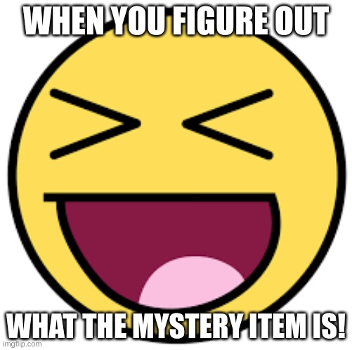 Life'sGeood | WHEN YOU FIGURE OUT; WHAT THE MYSTERY ITEM IS! | image tagged in excited | made w/ Imgflip meme maker