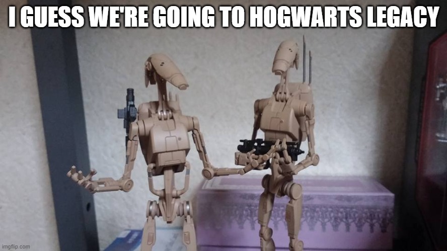 droids | I GUESS WE'RE GOING TO HOGWARTS LEGACY | image tagged in droids | made w/ Imgflip meme maker