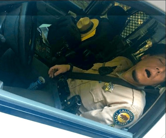 Cop asleep Blank Meme Template