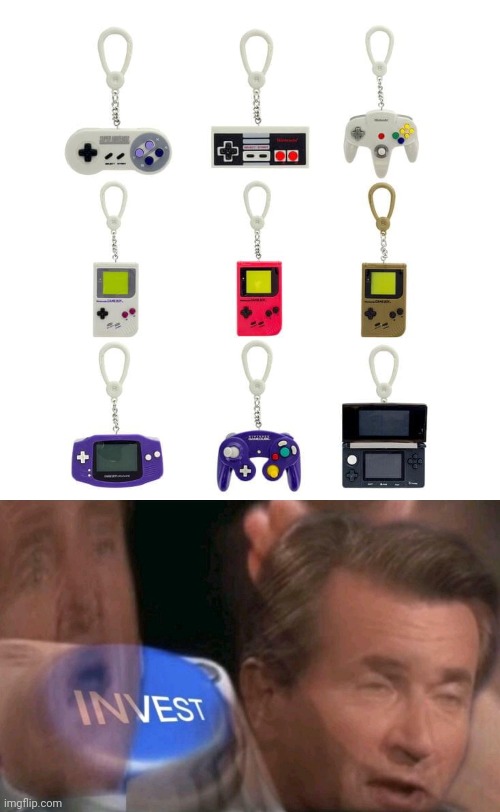 Nintendo keychains | image tagged in invest,nintendo,keychains,keychain,memes,meme | made w/ Imgflip meme maker
