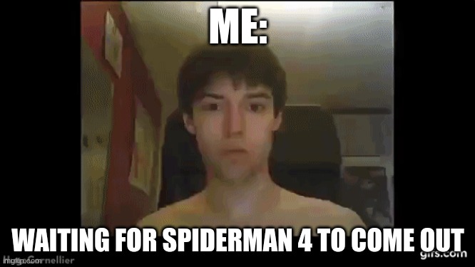 ME:; WAITING FOR SPIDERMAN 4 TO COME OUT | image tagged in waiting | made w/ Imgflip meme maker