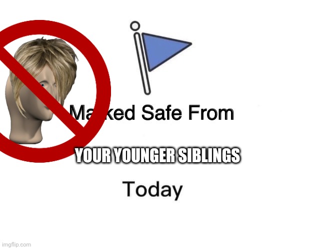 Marked Safe From Meme | YOUR YOUNGER SIBLINGS | image tagged in memes,marked safe from | made w/ Imgflip meme maker