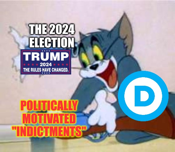 Let's just say they're called "Dumb-ocrats" for a reason... | THE 2024 ELECTION; POLITICALLY MOTIVATED "INDICTMENTS" | image tagged in tom the cat shooting himself | made w/ Imgflip meme maker