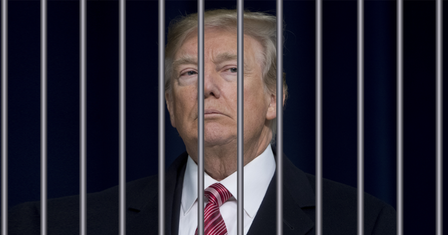 Donald Trump behind bars Blank Meme Template