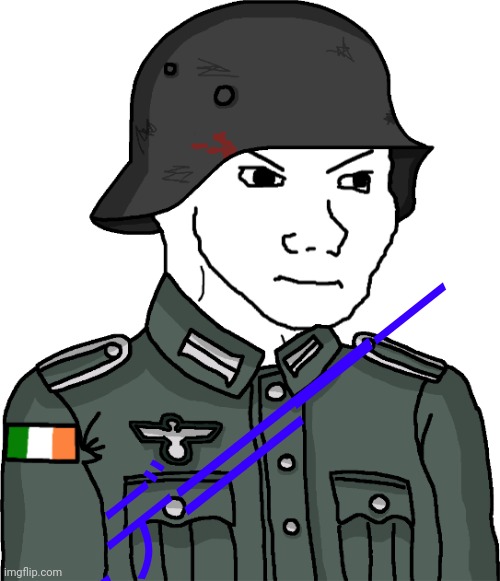 Irish-German soldier Wojak | ▄︻デ══━一 | image tagged in irish-german soldier wojak | made w/ Imgflip meme maker