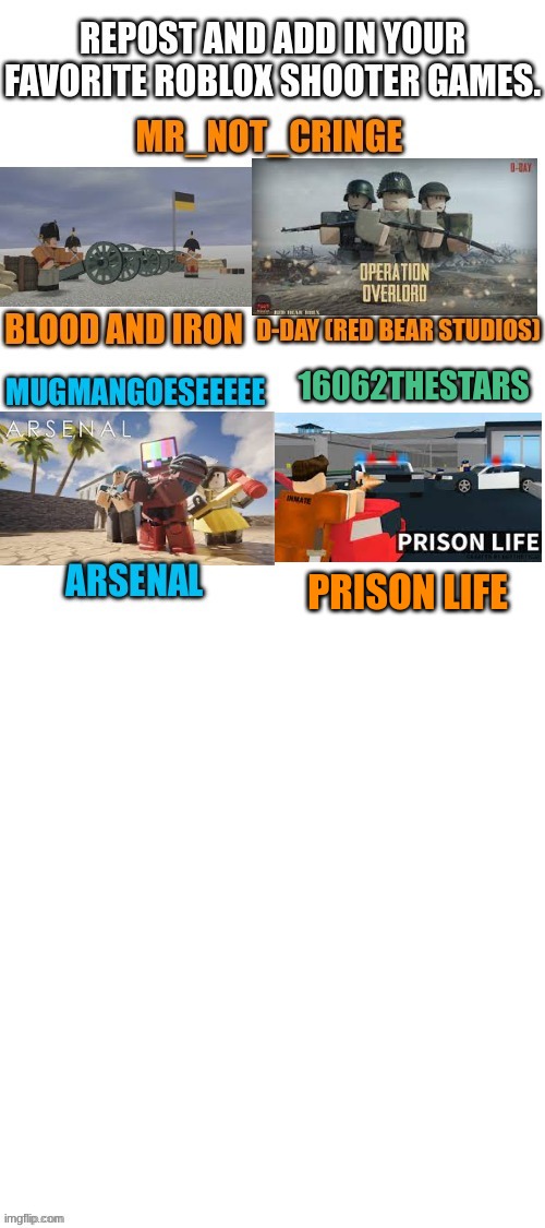 A repost of my previous one i did just because | 16062THESTARS; PRISON LIFE | image tagged in shooting,roblox | made w/ Imgflip meme maker