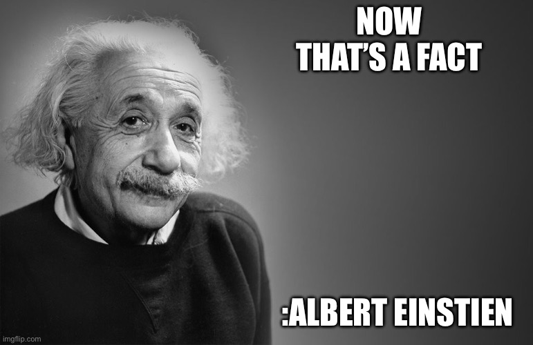 albert einstein quotes | NOW THAT’S A FACT :ALBERT EINSTEIN | image tagged in albert einstein quotes | made w/ Imgflip meme maker