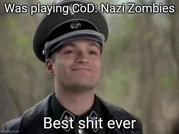 The large variety of weapons is just sooo good | Was playing CoD: Nazi Zombies; Best shit ever | made w/ Imgflip meme maker