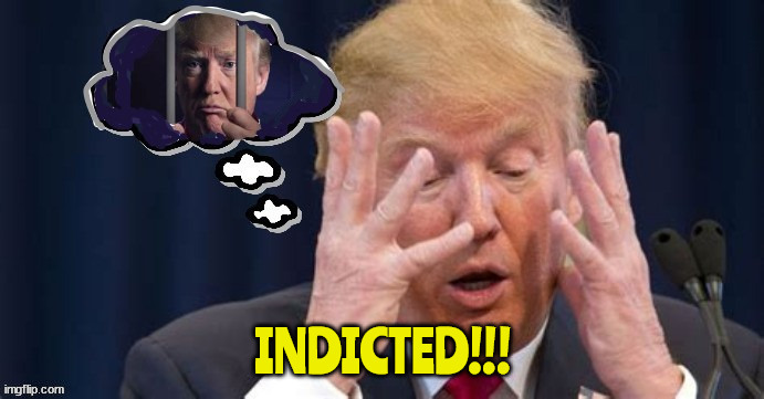 INDICTED!!! | INDICTED!!! | image tagged in donald trump,indicted,felon,maga,al bragg,jail | made w/ Imgflip meme maker