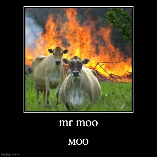Cow. | image tagged in funny,demotivationals | made w/ Imgflip demotivational maker