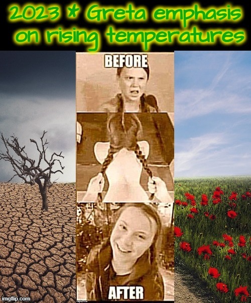 Greta gets hots ! | image tagged in climate change | made w/ Imgflip meme maker