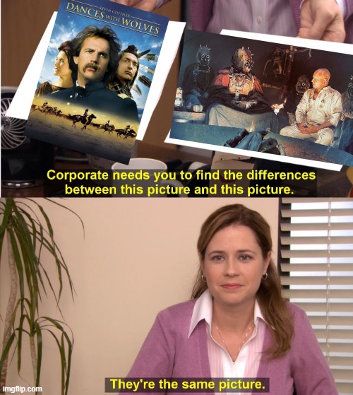 They even had a Tusken Raider version of Wind in His Hair. | image tagged in memes,they're the same picture,boba fett,star wars,the office | made w/ Imgflip meme maker
