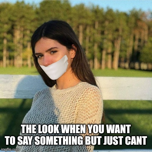 Can't say anything | THE LOOK WHEN YOU WANT TO SAY SOMETHING BUT JUST CANT | image tagged in silence,duct tape,you better watch your mouth,english motherfucker do you speak it | made w/ Imgflip meme maker