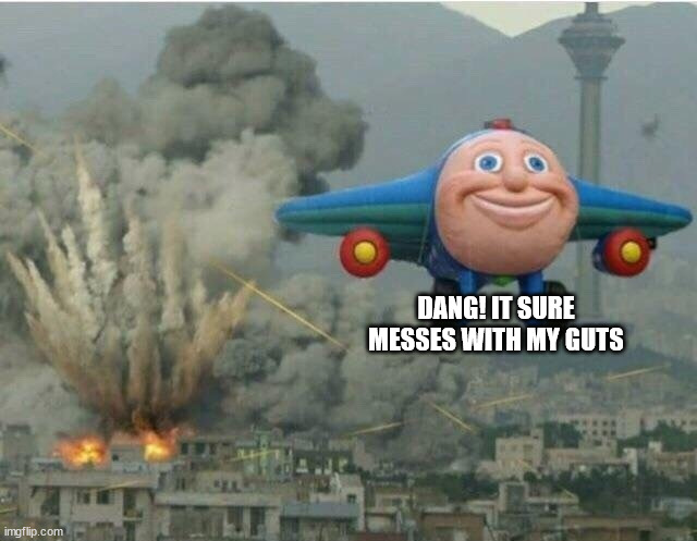 Jay jay the plane | DANG! IT SURE MESSES WITH MY GUTS | image tagged in jay jay the plane | made w/ Imgflip meme maker