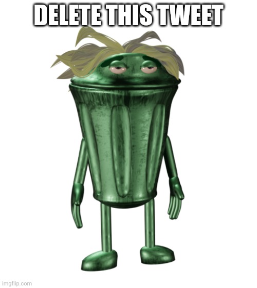 Green gold trash bin (fanmade) | DELETE THIS TWEET | image tagged in green gold trash bin | made w/ Imgflip meme maker