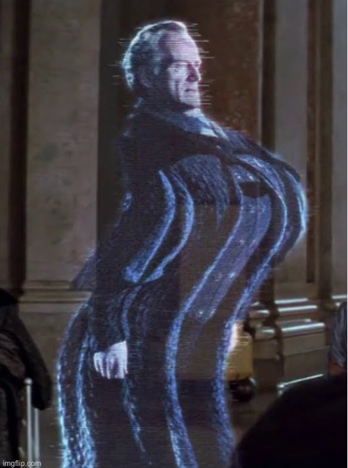 High Quality Palpatine hologram wobble glitch Blank Meme Template