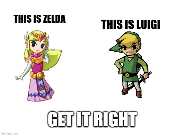 THIS IS ZELDA THIS IS LUIGI GET IT RIGHT | made w/ Imgflip meme maker