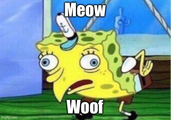 Mocking Spongebob Meme | Meow Woof | image tagged in memes,mocking spongebob | made w/ Imgflip meme maker