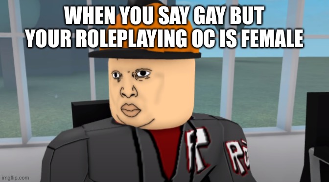 Bruh | WHEN YOU SAY GAY BUT YOUR ROLEPLAYING OC IS FEMALE | image tagged in bruh | made w/ Imgflip meme maker