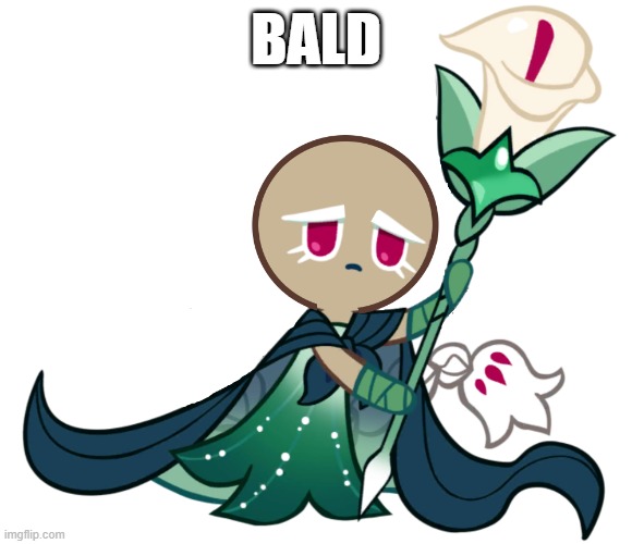 blad | BALD | image tagged in white lily cookie bald | made w/ Imgflip meme maker