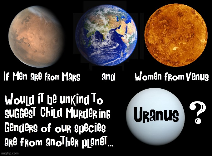 Actual Pictures of Planets taken by Voyager | image tagged in vince vance,uranus,transgender,gender confusion,mars,venus | made w/ Imgflip meme maker