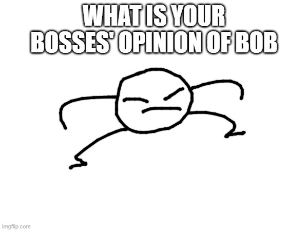also should i make bob bot 3.0 | WHAT IS YOUR BOSSES' OPINION OF BOB | made w/ Imgflip meme maker