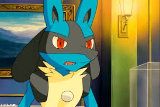 luke car eo | image tagged in surprised lucario | made w/ Imgflip meme maker
